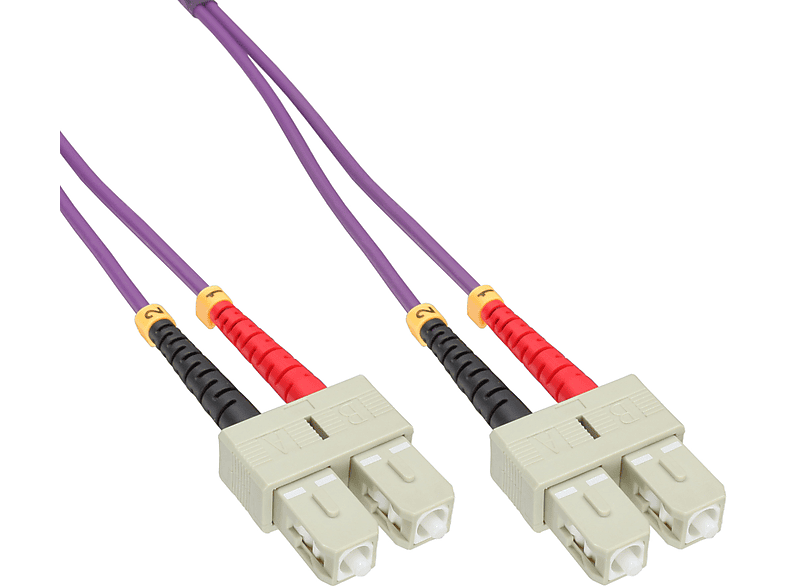 INLINE InLine® LWL Duplex Kabel, SC/SC, 50/125µm, OM4, 2m Kabel Patchkabel, Patchkabel LWL, 2 m