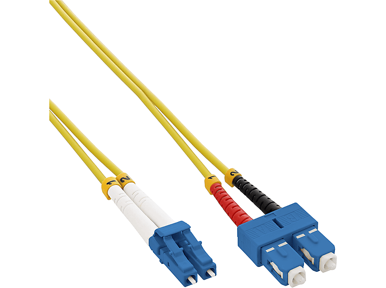 INLINE InLine® LWL Duplex Kabel, LC/SC, 9/125µm, OS2, 20m Kabel Patchkabel, Patchkabel LWL, 20 m