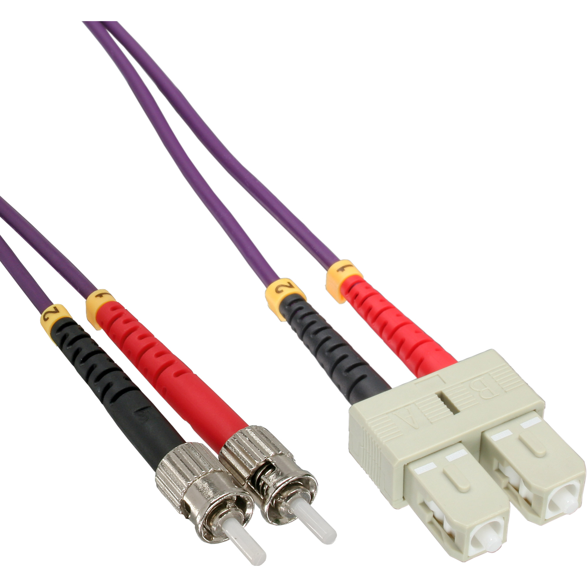 INLINE InLine® LWL Duplex Kabel, m 1 OM4, LWL, SC/ST, 50/125µm, Patchkabel 1m Kabel Patchkabel