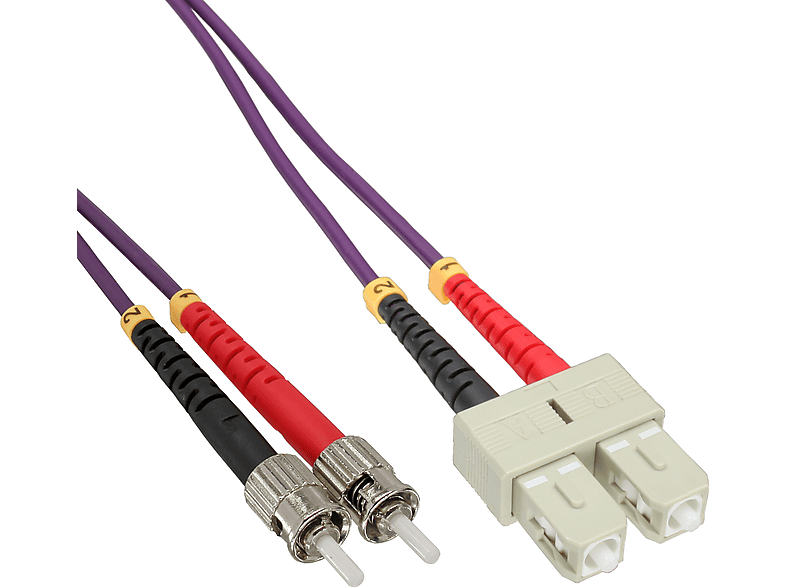INLINE InLine® LWL Duplex Kabel, SC/ST, 50/125µm, OM4, 3m Kabel Patchkabel, Patchkabel LWL, 3 m
