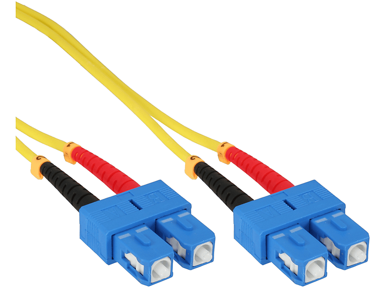 INLINE InLine® LWL Duplex Kabel, SC/SC, 9/125µm, OS2, 1m Kabel Patchkabel, Patchkabel LWL, 1 m