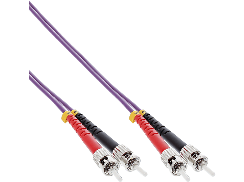 INLINE InLine® LWL Duplex ST/ST, LWL, Patchkabel, 2 Kabel 2m OM4, Kabel, 50/125µm, Patchkabel m