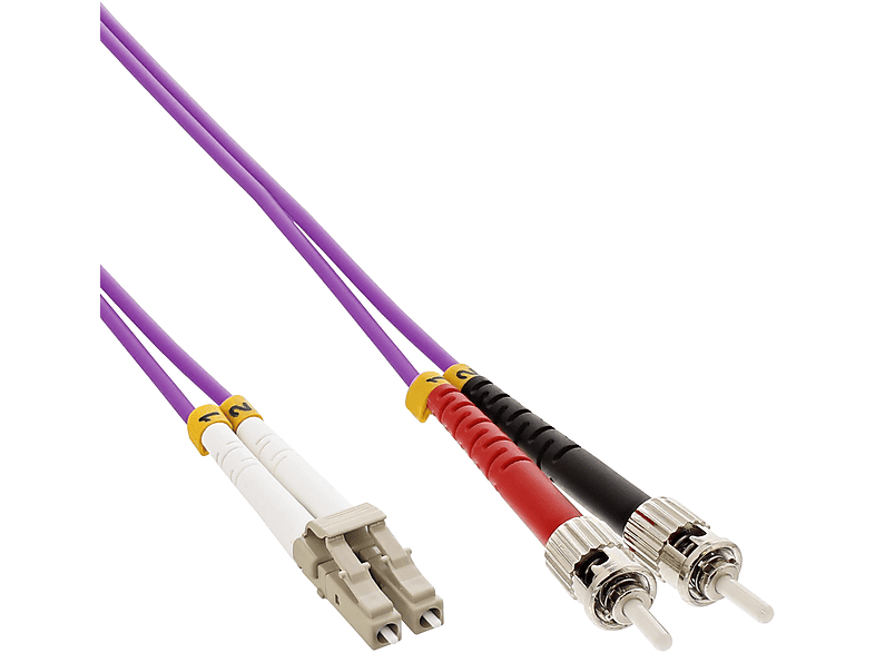 INLINE InLine® LWL Duplex Kabel, LC/ST, 50/125µm, OM4, 20m Kabel Patchkabel, Patchkabel LWL, 20 m