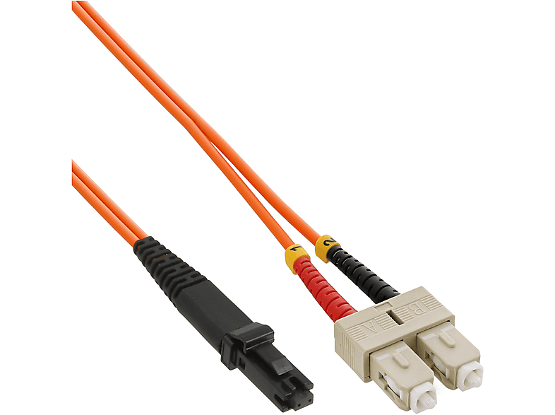 INLINE InLine® LWL Duplex Kabel, MTRJ/SC, 50/125µm, OM2, 5m Kabel LWL MTRJ, Patchkabel LWL, 5 m