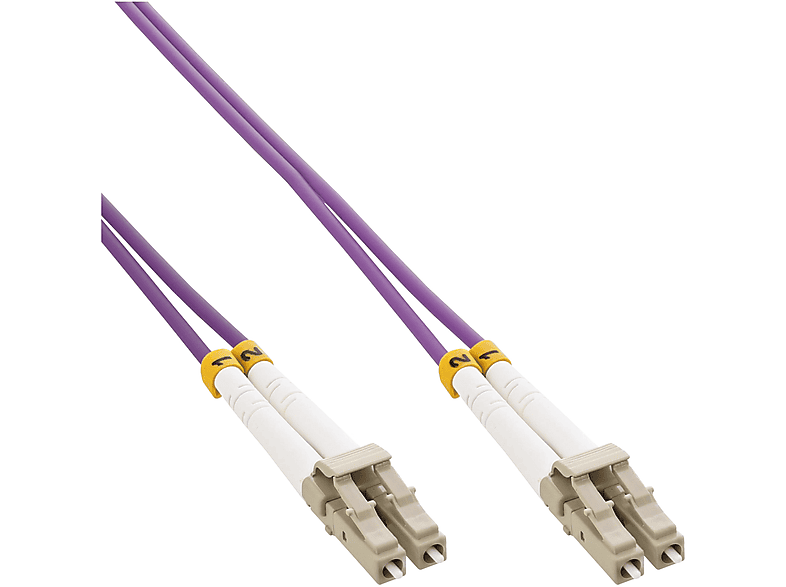 INLINE InLine® LWL Duplex Kabel, LC/LC, 50/125µm, OM4, 0,5m Kabel LWL LC/LC, Patchkabel LWL, 0,5 m