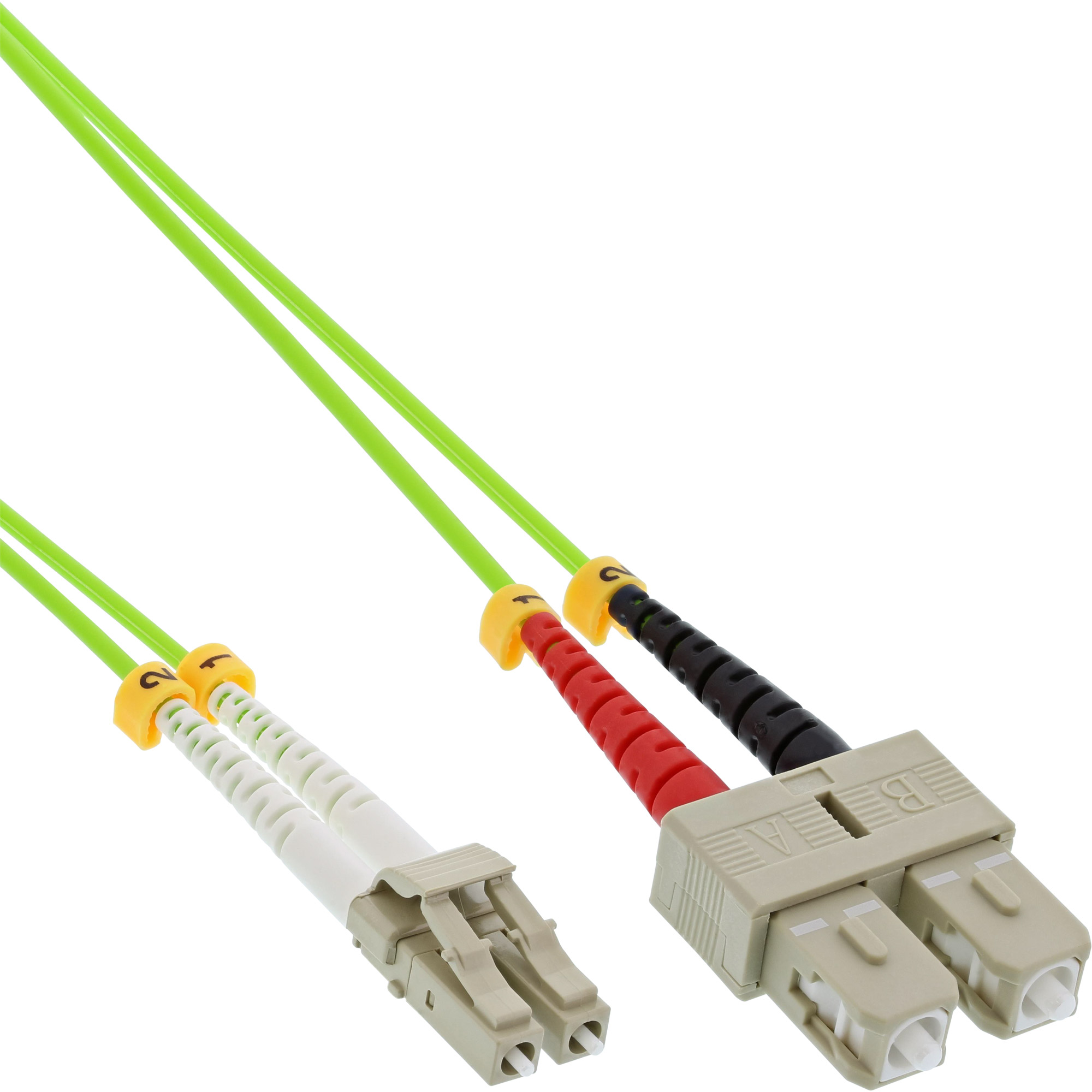 INLINE InLine® LWL Duplex Kabel, Patchkabel LC/SC, Kabel Patchkabel, LWL, OM5, 3 m 3m 50/125µm
