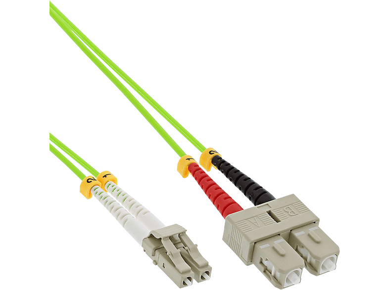 INLINE InLine® LWL Duplex Kabel, LC/SC, 50/125µm, OM5, 5m Kabel Patchkabel, Patchkabel LWL, 5 m