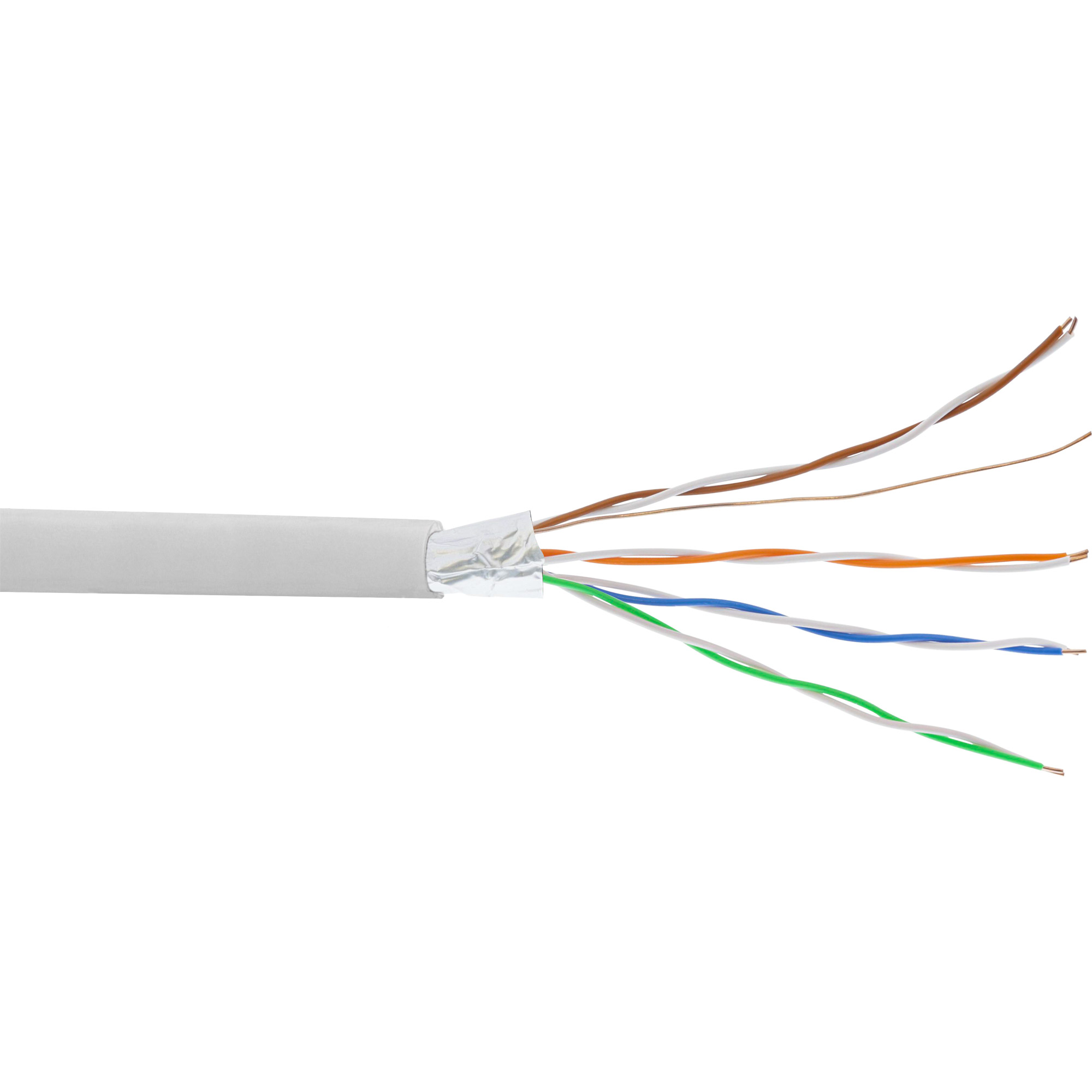 INLINE InLine® Telefon-Kabel 8-adrig, 4x2x0,6mm, 100 Verlegen, /, m 100m zum Rolle Rohware/Meterware, Kabel
