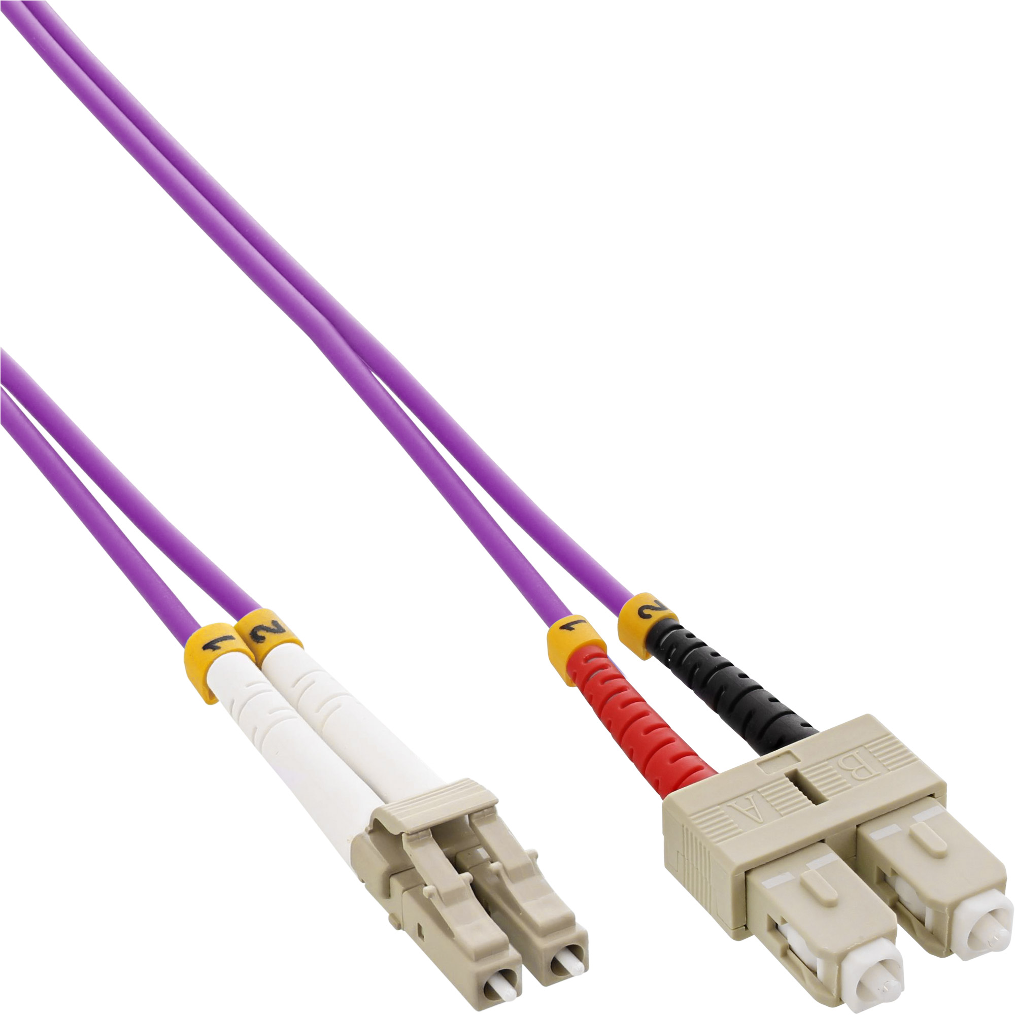 50/125µm, OM4, LC/SC, Kabel, Duplex InLine® Patchkabel, 3 LWL, Patchkabel m 3m LWL INLINE Kabel