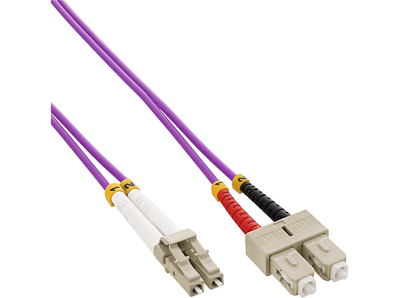 INLINE InLine® LWL Duplex Kabel, LC/SC, 50/125µm, OM4, 20m Kabel Patchkabel, Patchkabel LWL, 20 m