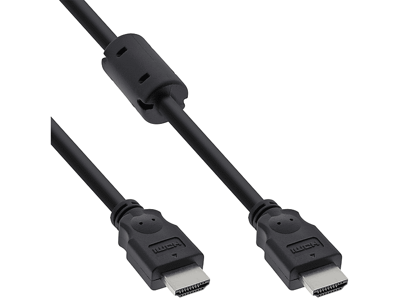 INLINE InLine® HDMI Kabel, HDMI-High Speed, Stecker / Stecker, schwarz, mit HDMI