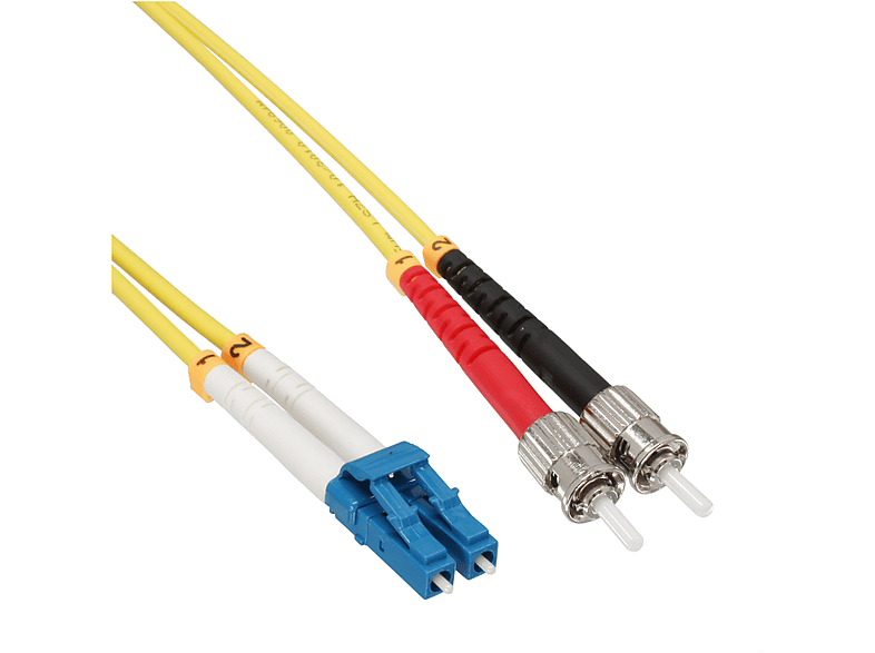 INLINE InLine® LWL Duplex Kabel, LC/ST, 9/125µm, OS2, 10m Kabel Patchkabel, Patchkabel LWL, 10 m