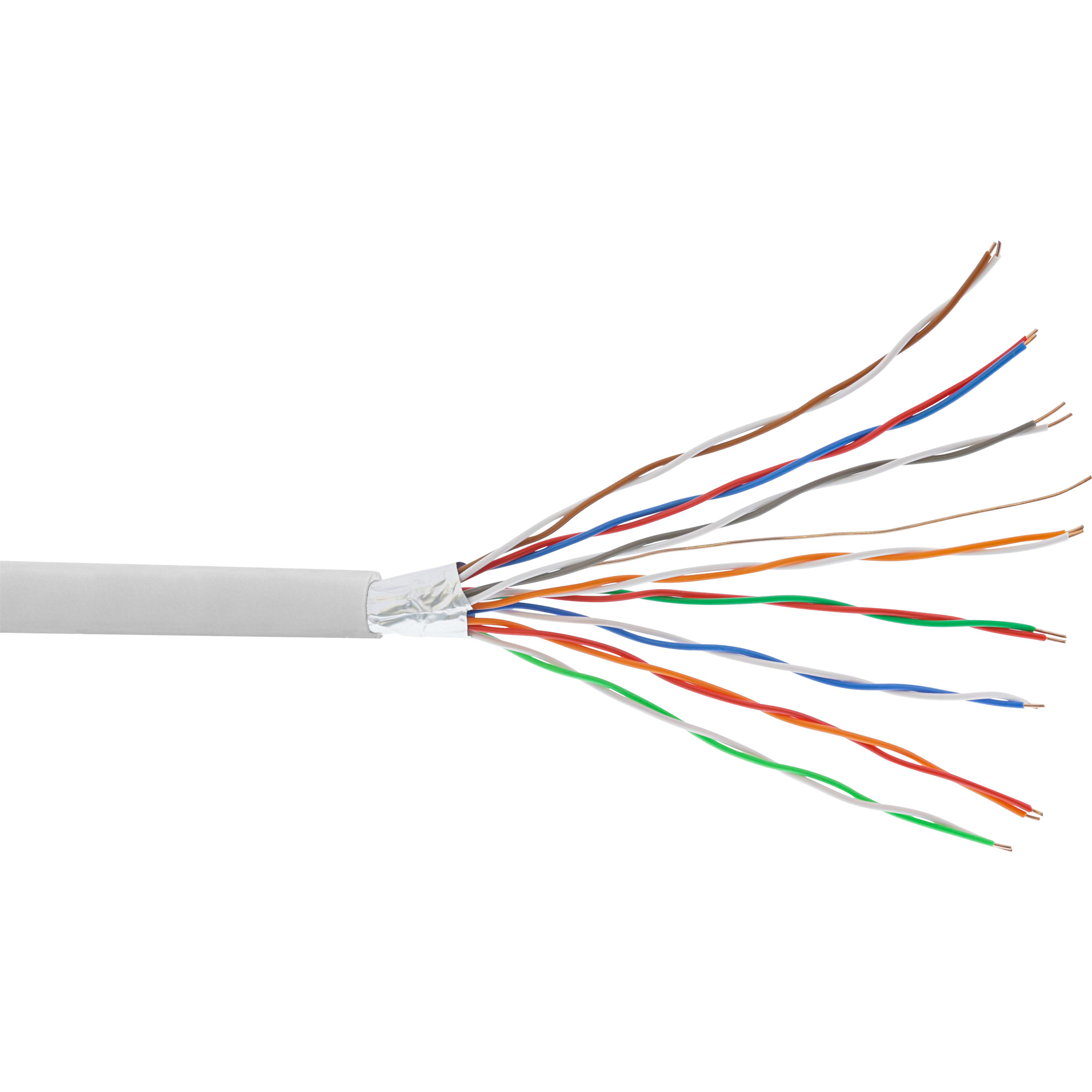 INLINE InLine® Telefon-Kabel 16-adrig, Rohware/Meterware, 25 /, 25m Kabel zum 8x2x0,6mm, m Verlegen, Ring