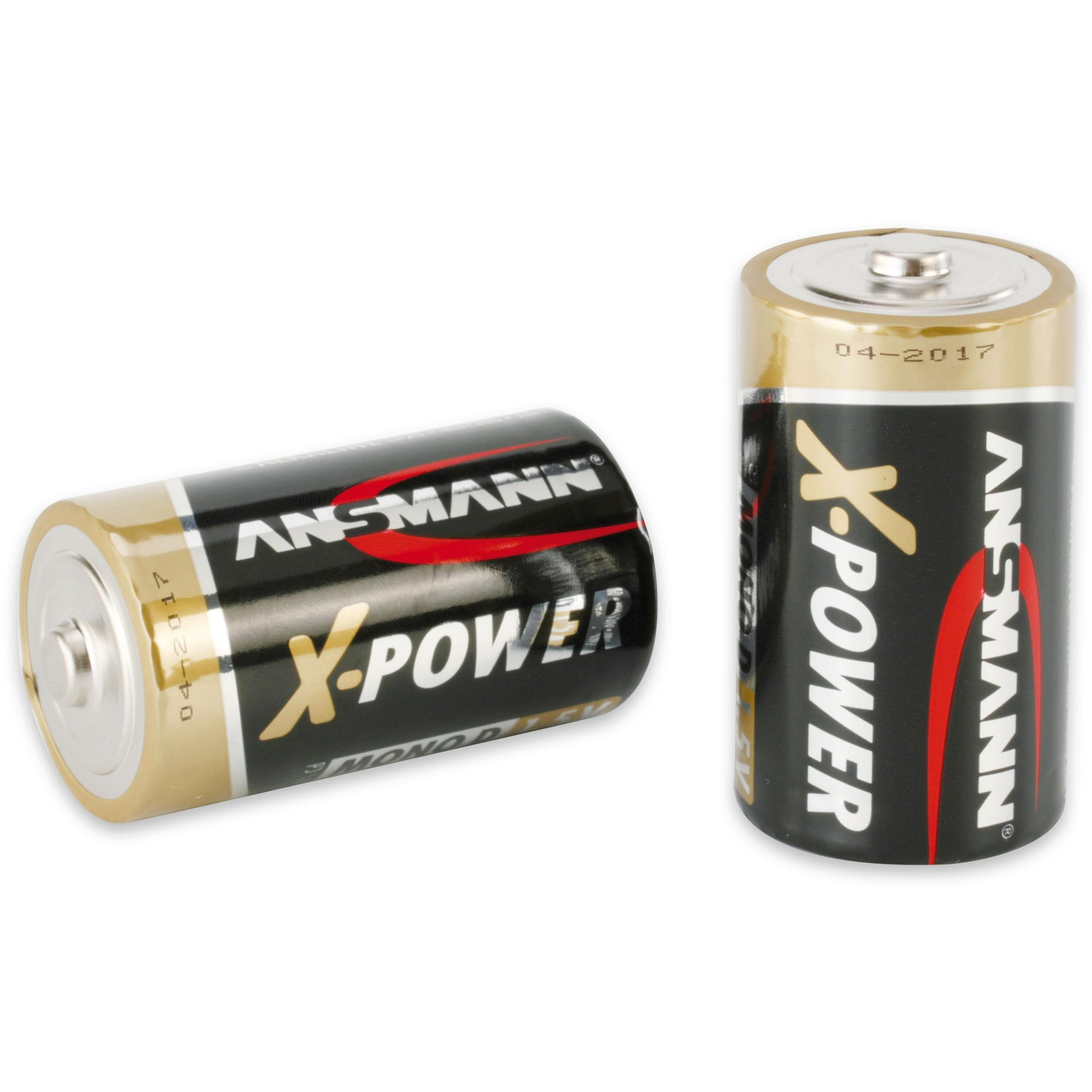 ANSMANN ANSMANN 5015633 Alkaline Batterie X-Power, D, Volt Mono 2er-Pack Stück Strom / Alkaline, 2 Batterien / Batterien, 1.5
