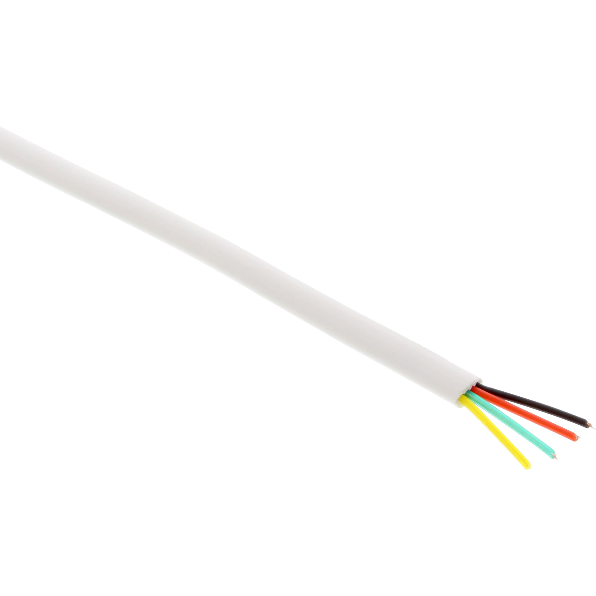 INLINE InLine® Modularkabel, Flachband 100m m Rohware/Meterware, Kabel 4adrig Ring Kabel weiß, 100 Telefon