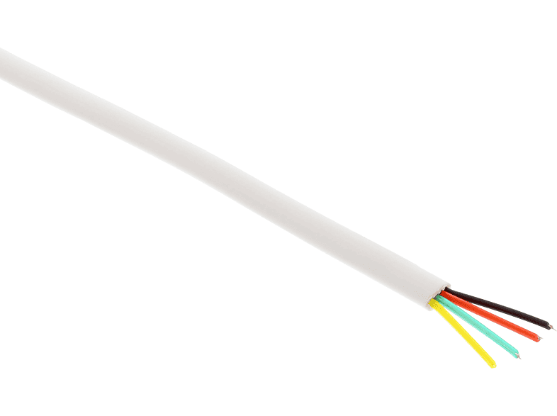 Ring weiß, Flachband Telefon, Rohware/Meterware, 100 4adrig InLine® Kabel 100m Modularkabel, Kabel m INLINE