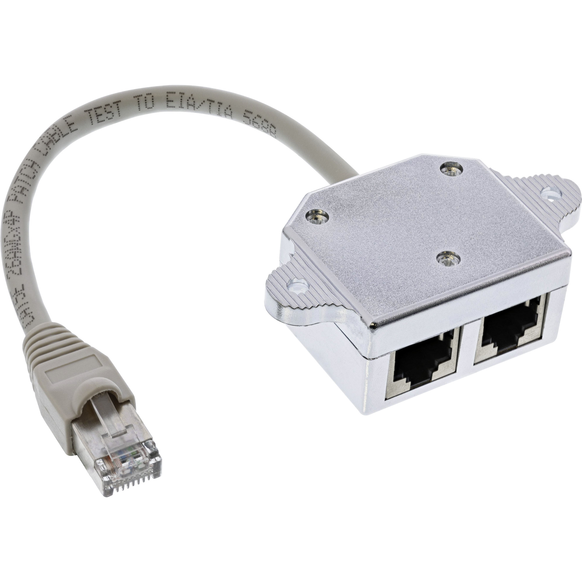 INLINE InLine® Cat.5e / ISDN m RJ45 an T-Adapter Patchkabel, 0,15 (Port-Doppler) 2x /, Stecker