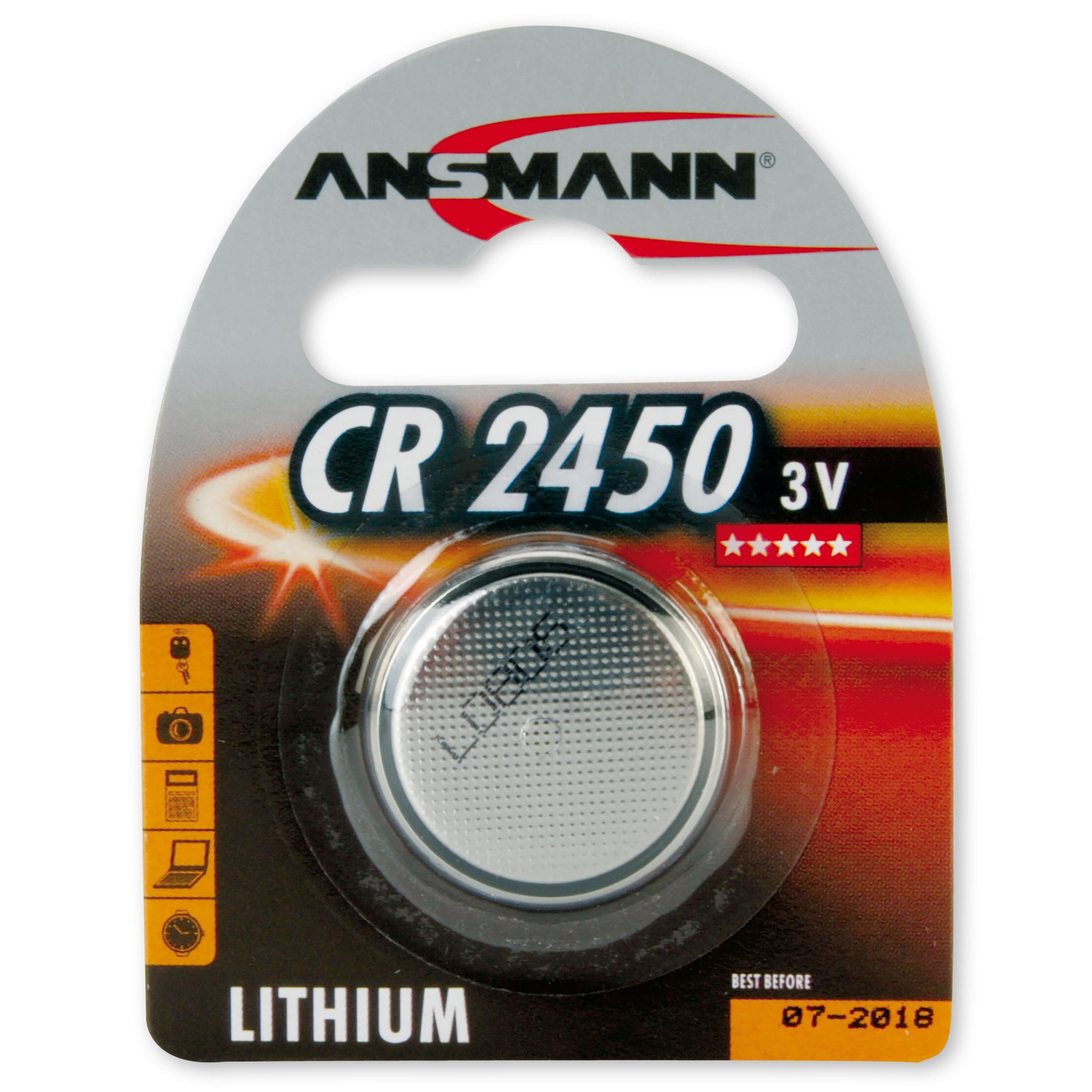 ANSMANN ANSMANN Strom 5020112 Knopfzellen, Knopfzelle Energie 3 Lithium Knopfzellen 3V / Licht Stück / Volt 1 CR2450 Li-lon
