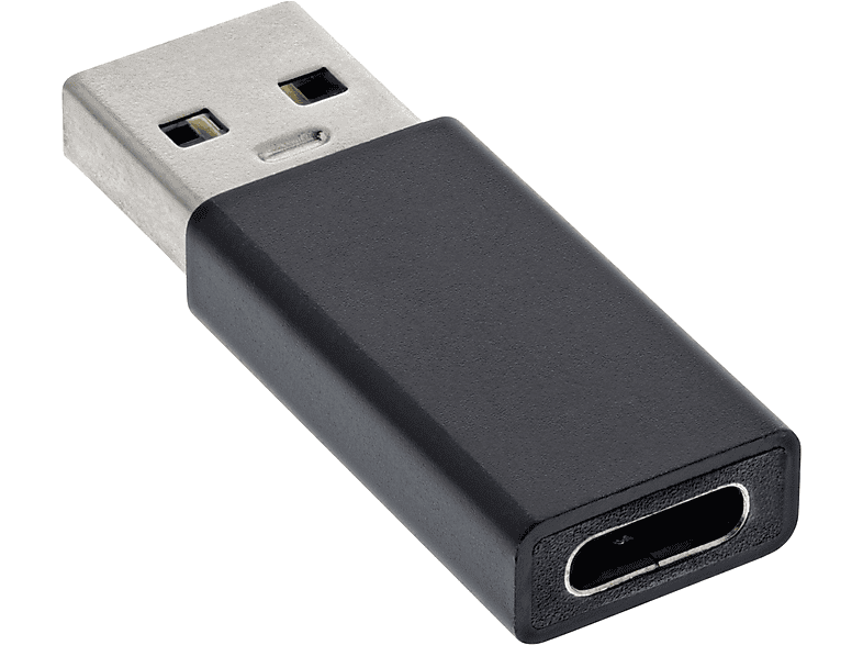 INLINE InLine® USB 3.2 schwarz Adapter, 3.2 USB-A USB USB-C Adapter Buchse Adapter, Gen.2 auf Stecker
