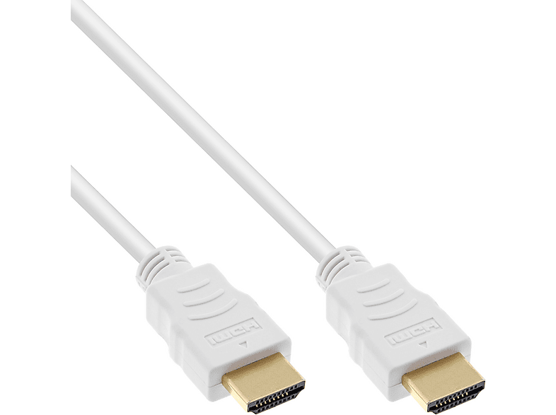 InLine DVI-D Kabel 3m Dual Link - Digital Kabel 24+1 Stecker Weiß/gold