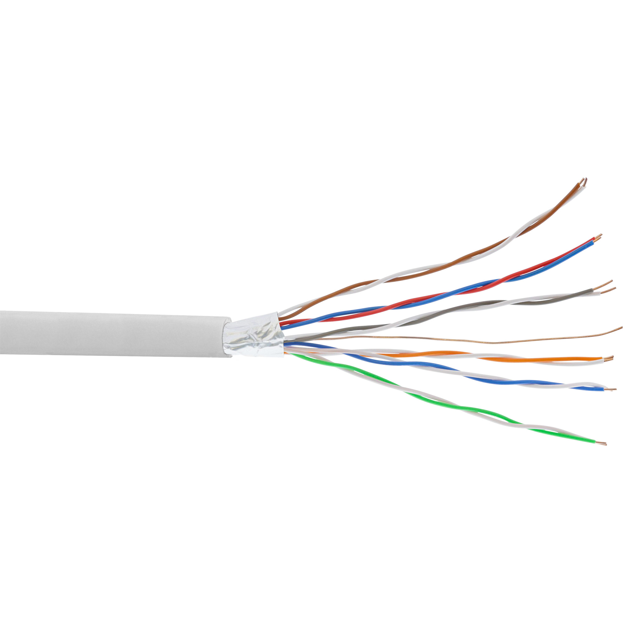 INLINE InLine® Telefon-Kabel 12-adrig, Verlegen, /, zum 6x2x0,6mm, 100m m Rolle 100 Rohware/Meterware, Kabel