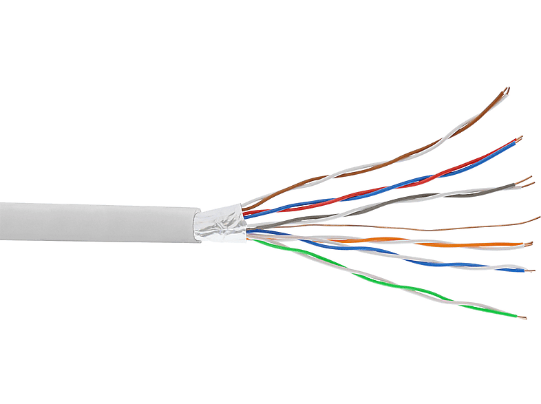 INLINE InLine® Telefon-Kabel 12-adrig, Verlegen, /, zum 6x2x0,6mm, 100m m Rolle 100 Rohware/Meterware, Kabel