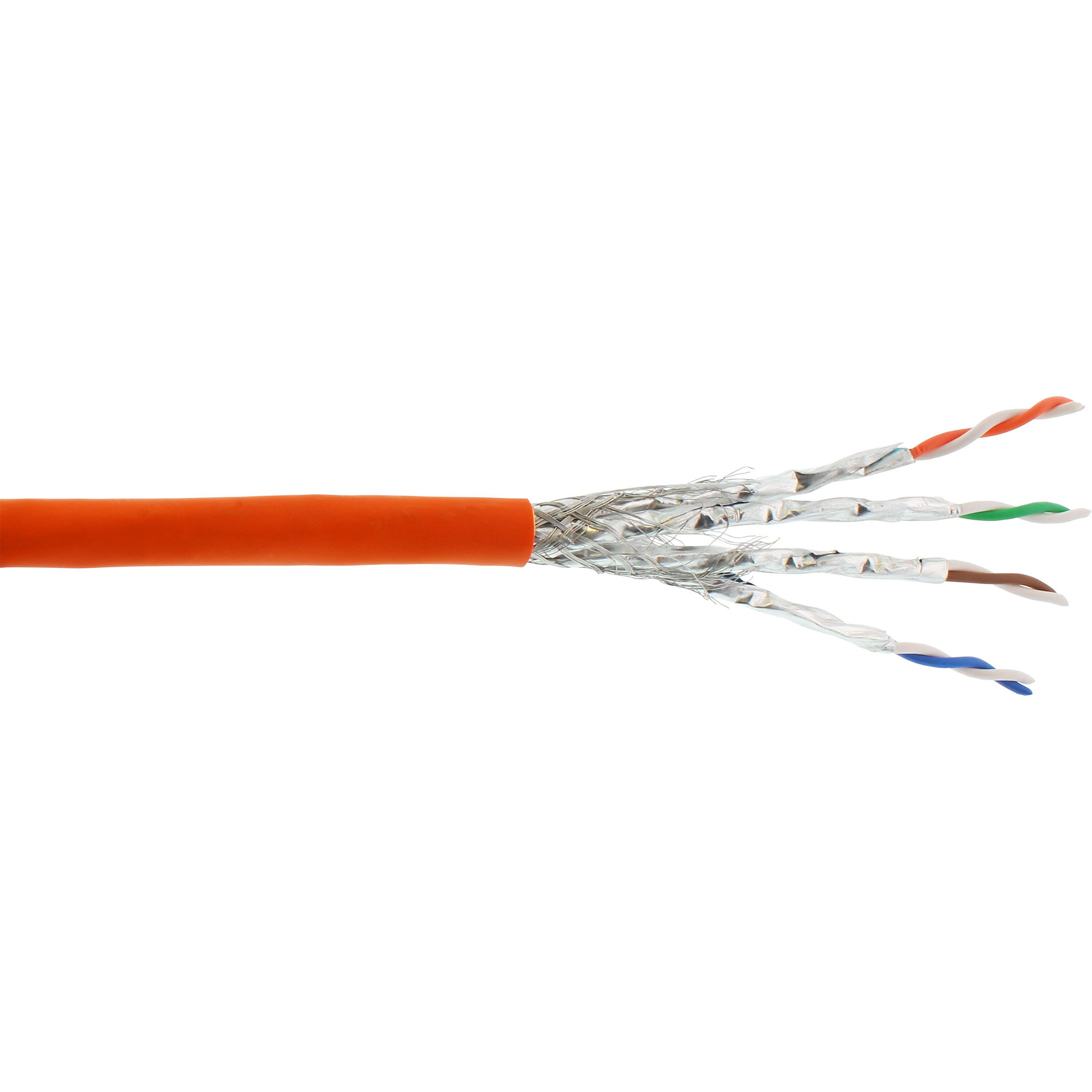 500 S/FTP Kabel InLine® 4x2x0,58 1200MHz, (PiMF) AWG23, m Rohware/Meterware, Verlegekabel Cat.7a, /, INLINE