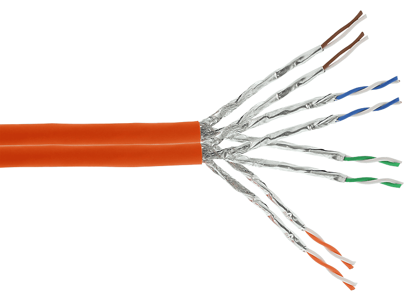 INLINE InLine® Duplex Verlegekabel Cat.7a, S/FTP (PiMF), 2x 4x2x0,58 AWG23,, Kabel Rohware/Meterware, 300 m