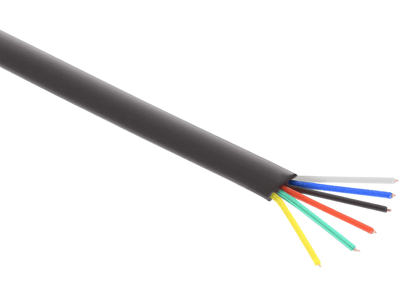 INLINE InLine® Modularkabel, 6adrig Flachband schwarz, 100m Ring Kabel /, Kabel Rohware/Meterware, 100 m
