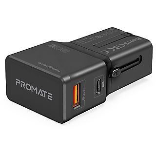 Cargador de móvil - PROMATE Triplug-PD20, Negro