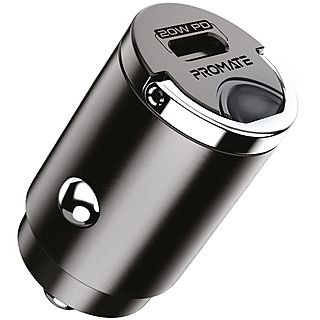 Cargador de coche USB-C 20W - PROMATE Bullet-PD20  Ultrarápido Negro, Universal Universal, Plata