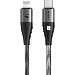 Cable USB a Lightning  1,2M  - iCord-PD20 PROMATE, Negro