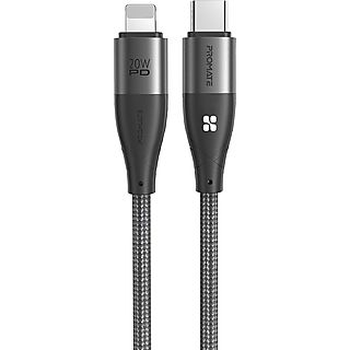 Cable USB a Lightning  1,2M  - iCord-PD20 PROMATE, Gris