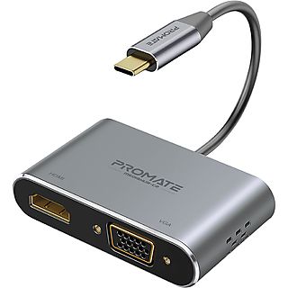 Adaptador USB-C a VGA/HDMI  - Mediahub-C2 PROMATE