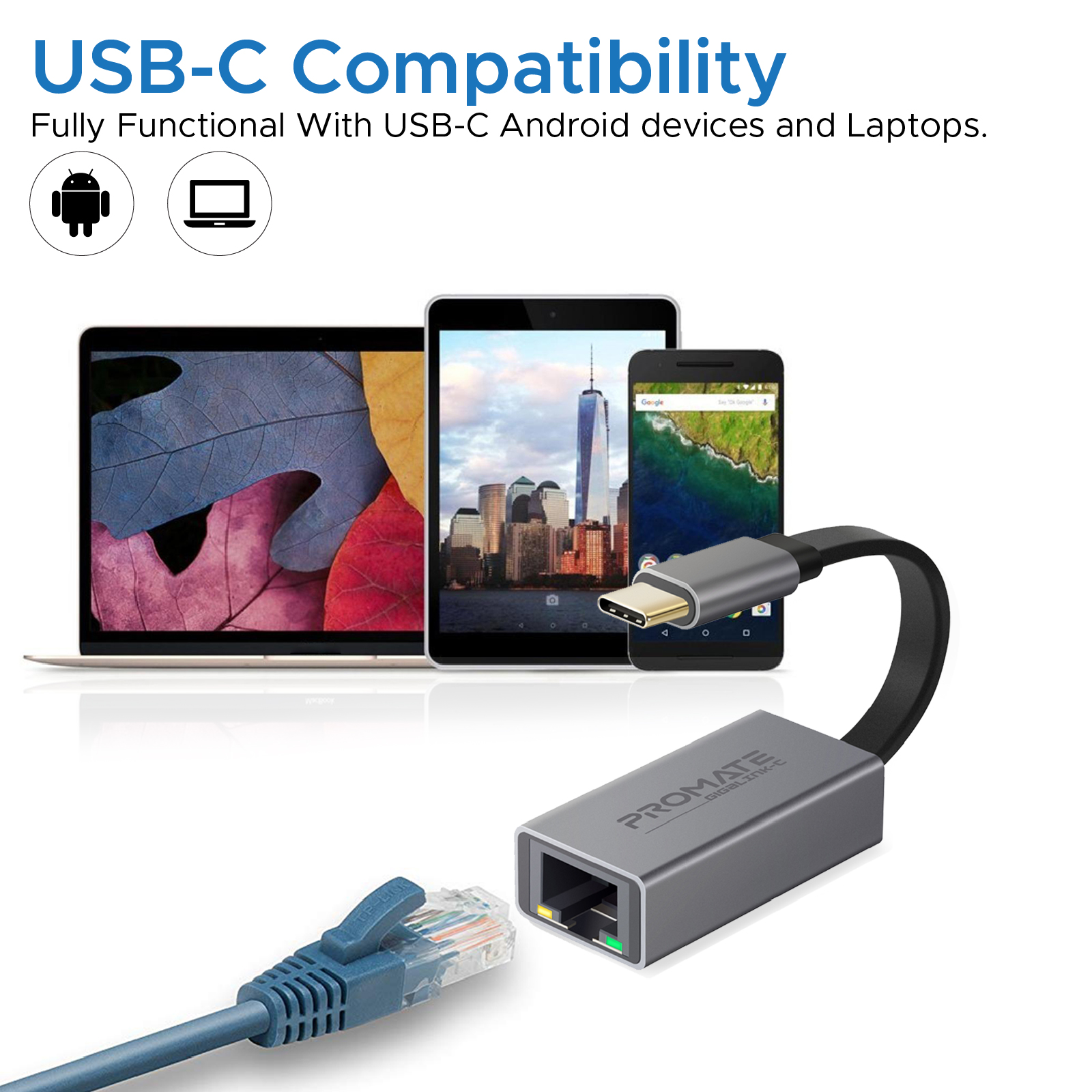 Cable USB-C conectado a dispositivos, mostrando un conector y un cable.