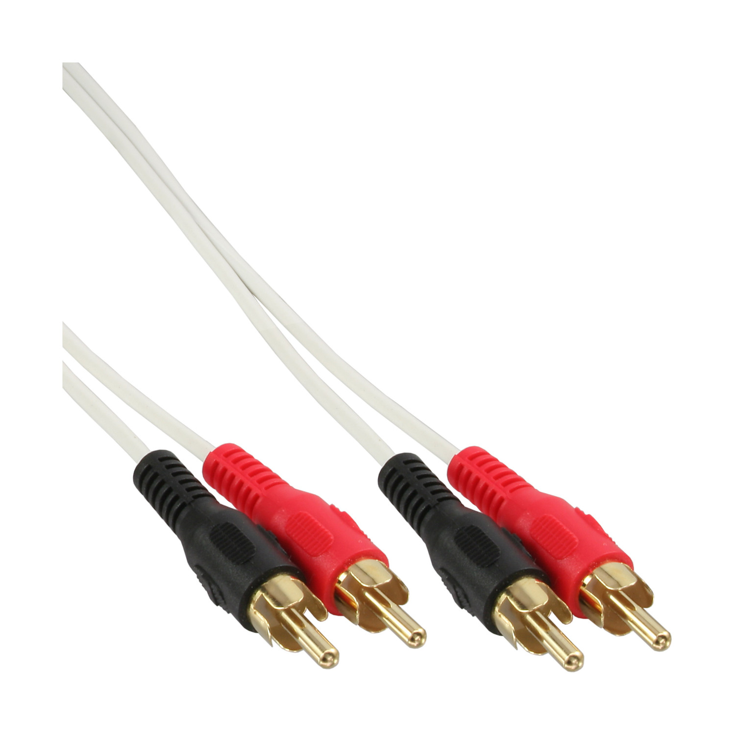INLINE InLine® Cinch Kabel, / 1m / Cinch Stecker, 1 Stecker Audio m / Video, weiß /, 2x Cinch, gold