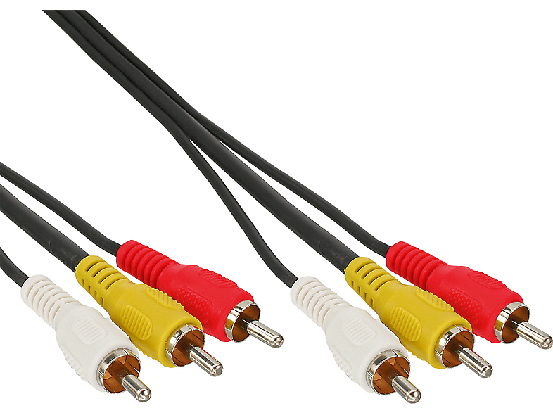 INLINE InLine® Cinch Kabel, Audio/Video 3x Cinch, Stecker / Stecker, 1m / 3x, Cinch Audio / Video, 1 m