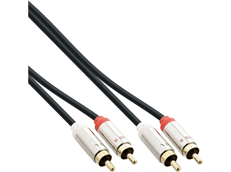 INLINE InLine® Slim Audio Kabel 2x Cinch ST/ST, Stereo, 0,5m / Video 2x, Cinch Audio / Video