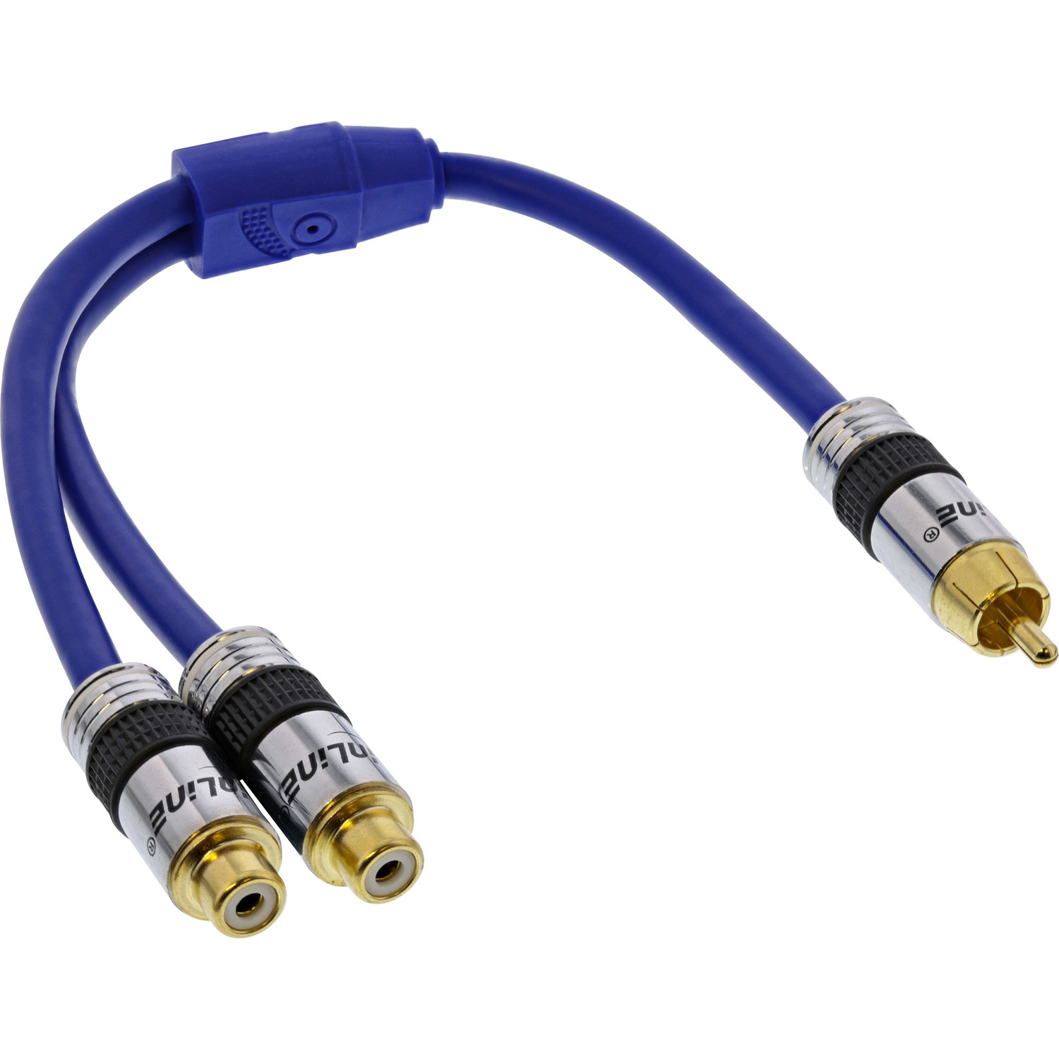 INLINE InLine® Cinch Audio Stecker Buchse, 0,25 Cinch-Y-Kabel, 2x Video, 1x 0,25m, PREMIUM, m Cinch / zu