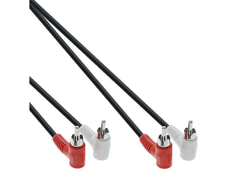 INLINE InLine® Cinch Kabel, 2x Cinch, Stecker / gewinkelt, 1,2m Kabel Audio, Cinch Audio / Video, 1,2 m