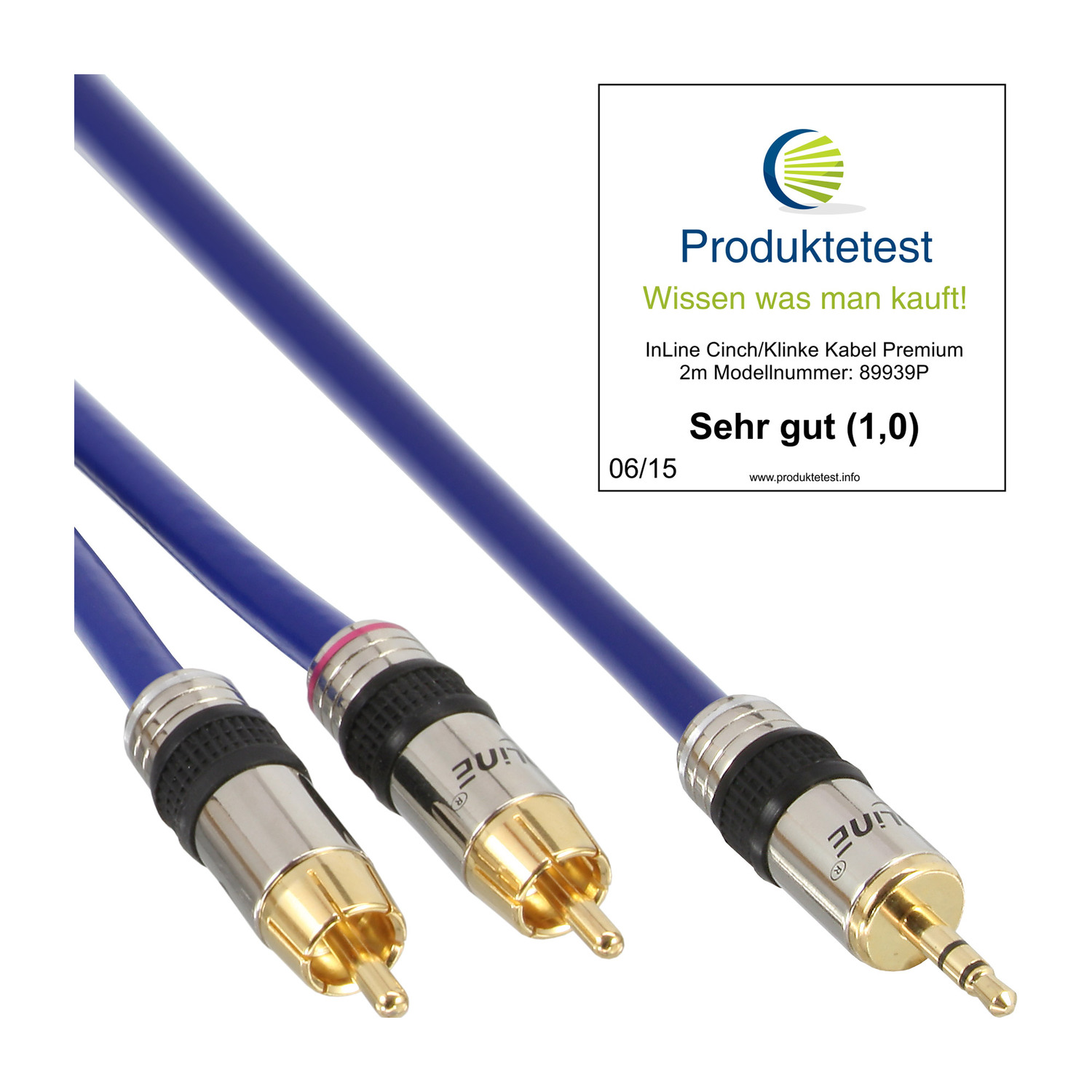 InLine Cinch/Klinke Kabel – 2x Cinch Auf 3,5 Mm Klinke, 0,2 M, Für Audio-Verbindungen
