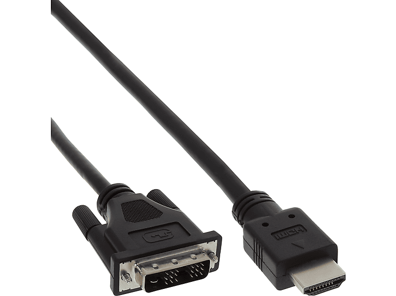 INLINE InLine® HDMI-DVI Adapterkabel, HDMI Stecker auf DVI 18+1 Stecker, 3m HDMI