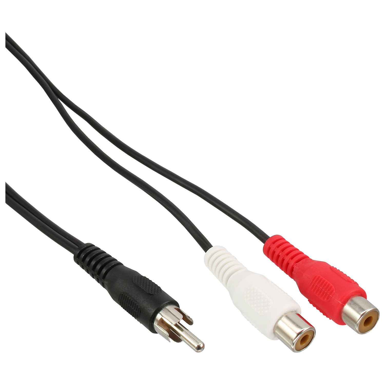 INLINE InLine® Cinch-Y-Kabel, 1x Cinch 0,2m 0,2 Cinch Stecker Kabel Audio /, m Buchse, 2x / Video, zu