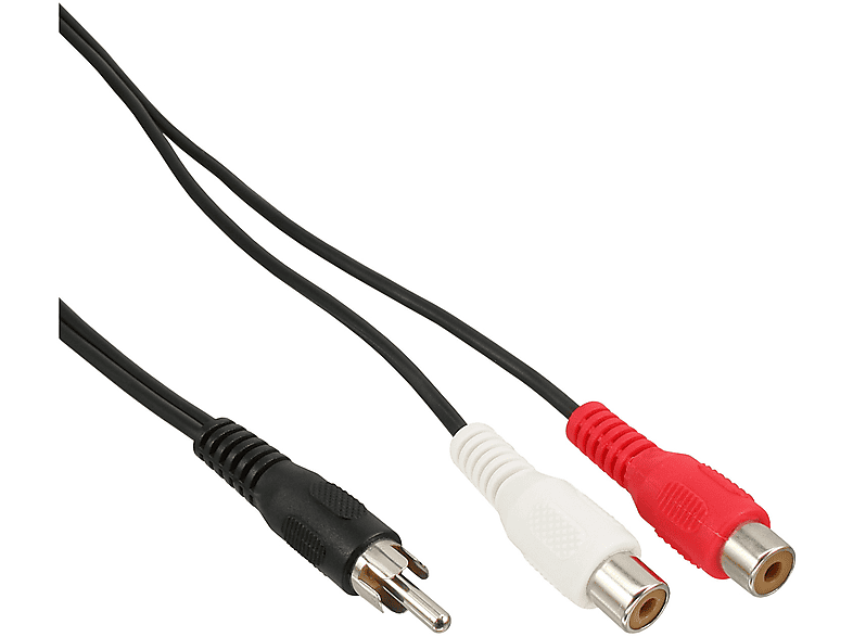 INLINE InLine® Cinch-Y-Kabel, 1x Cinch Stecker zu 2x Buchse, 0,2m Kabel /, Cinch Audio / Video, 0,2 m