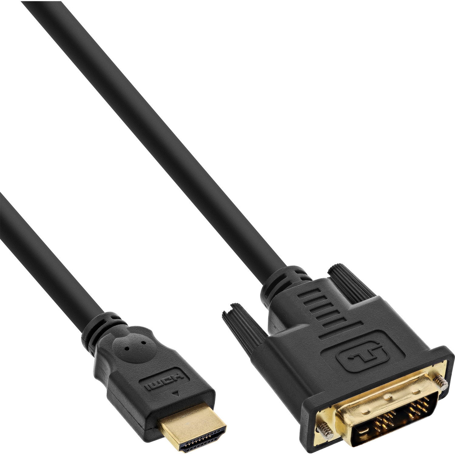 DVI HDMI HDMI-DVI Kontakte, 2m auf HDMI INLINE Kabel, vergoldete Stecker InLine®