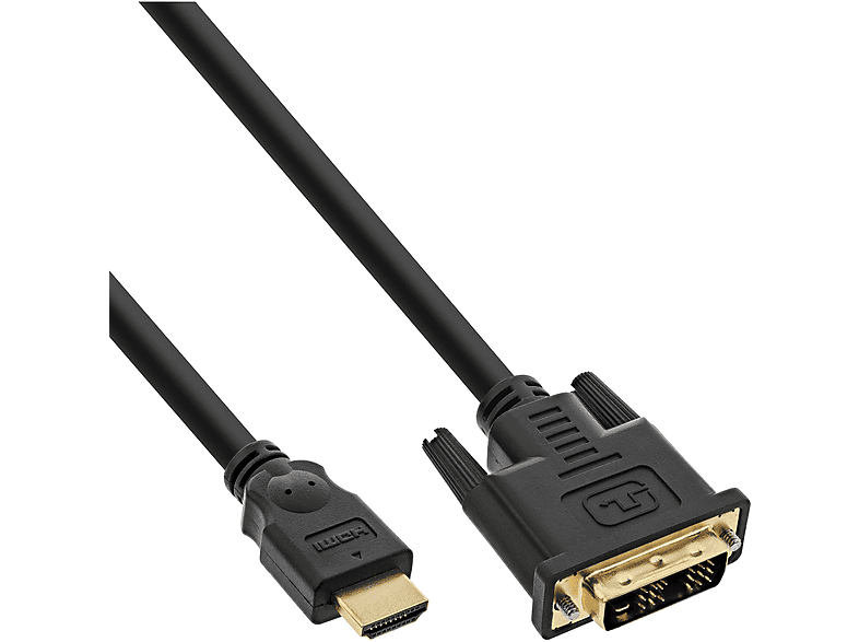 INLINE InLine® HDMI-DVI Kabel, vergoldete Kontakte, HDMI ST auf DVI 18 ...