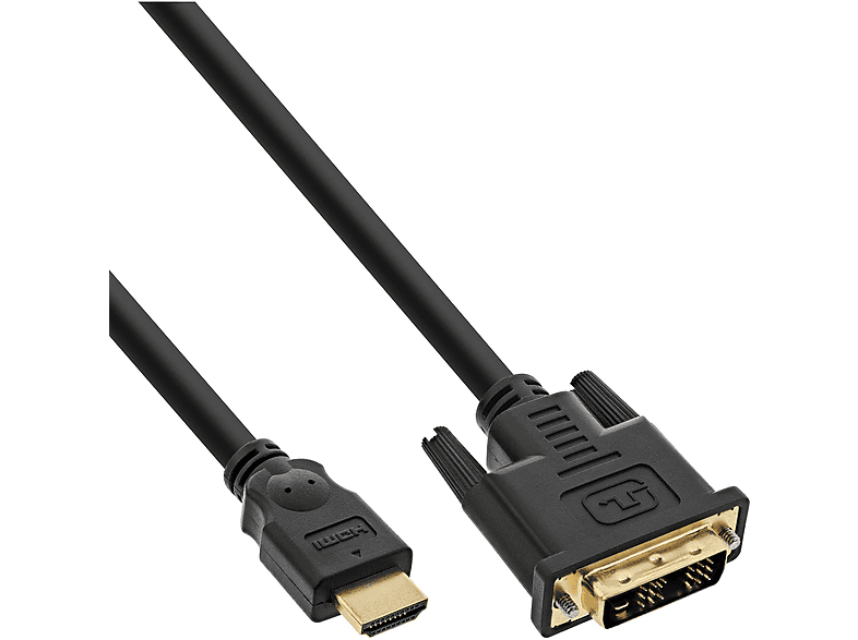 Stecker HDMI 3m HDMI-DVI HDMI Kabel, Kontakte, vergoldete INLINE InLine® DVI auf