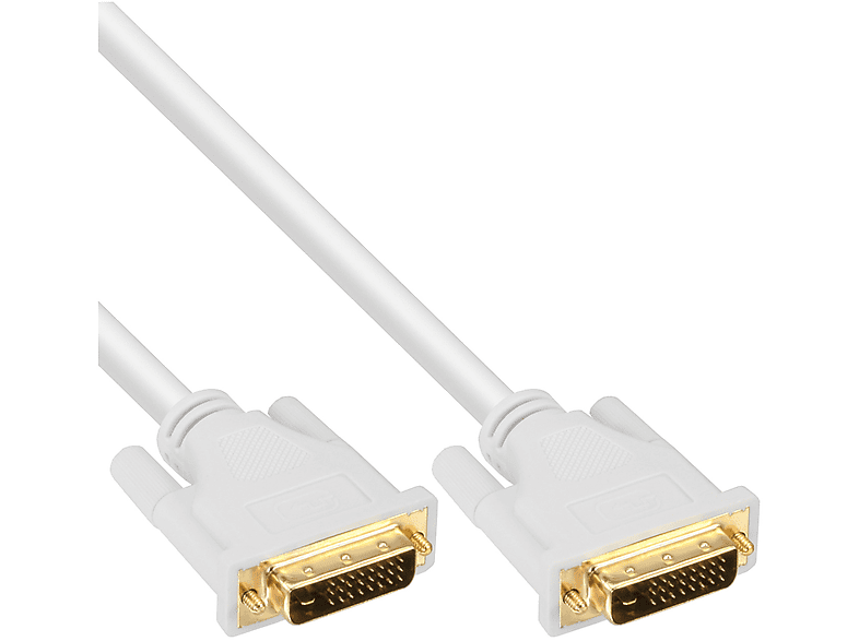 INLINE InLine® DVI-D Kabel, digital 24+1 Stecker / Stecker, Dual Link, weiß DVI, weiß