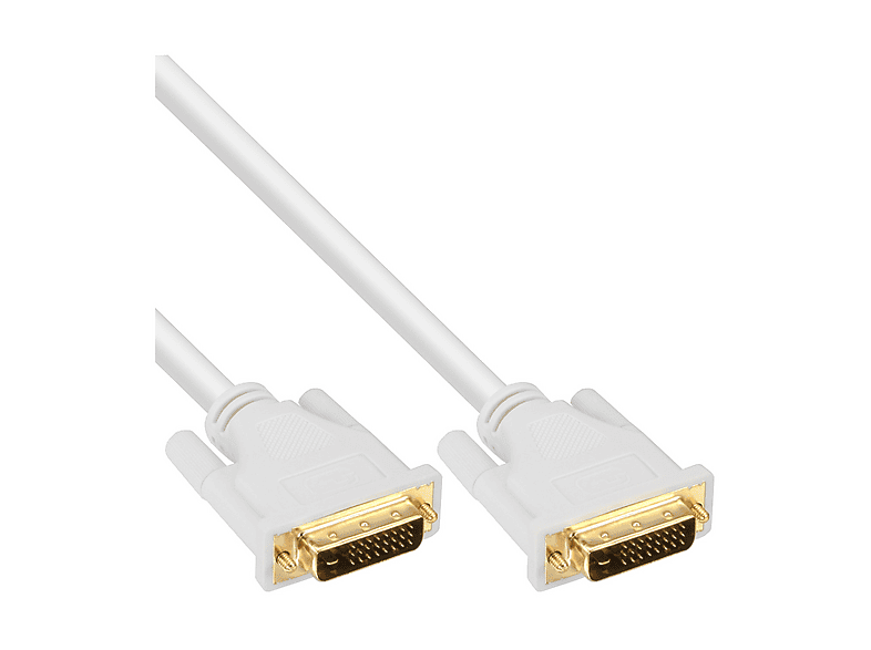 weiß 24+1 weiß Link, DVI, Kabel, InLine® DVI-D / digital INLINE Stecker, Stecker Dual