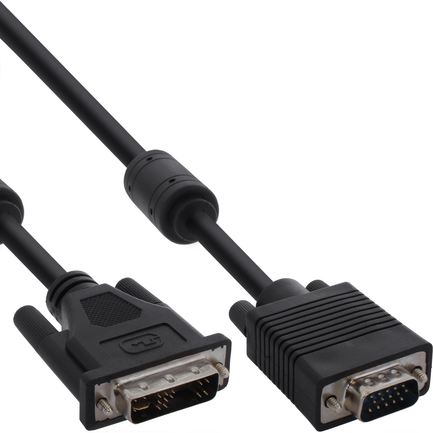 analog 15pol INLINE HD Kabel, InLine® Kabel Stecker DVI, auf VGA, schwarz 12+5 DVI-A 2m
